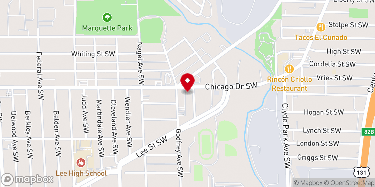 Map showing location of Holy Name of Jesus Parish