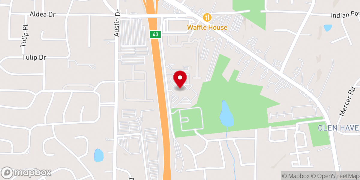Map showing location of Tabernacle Church