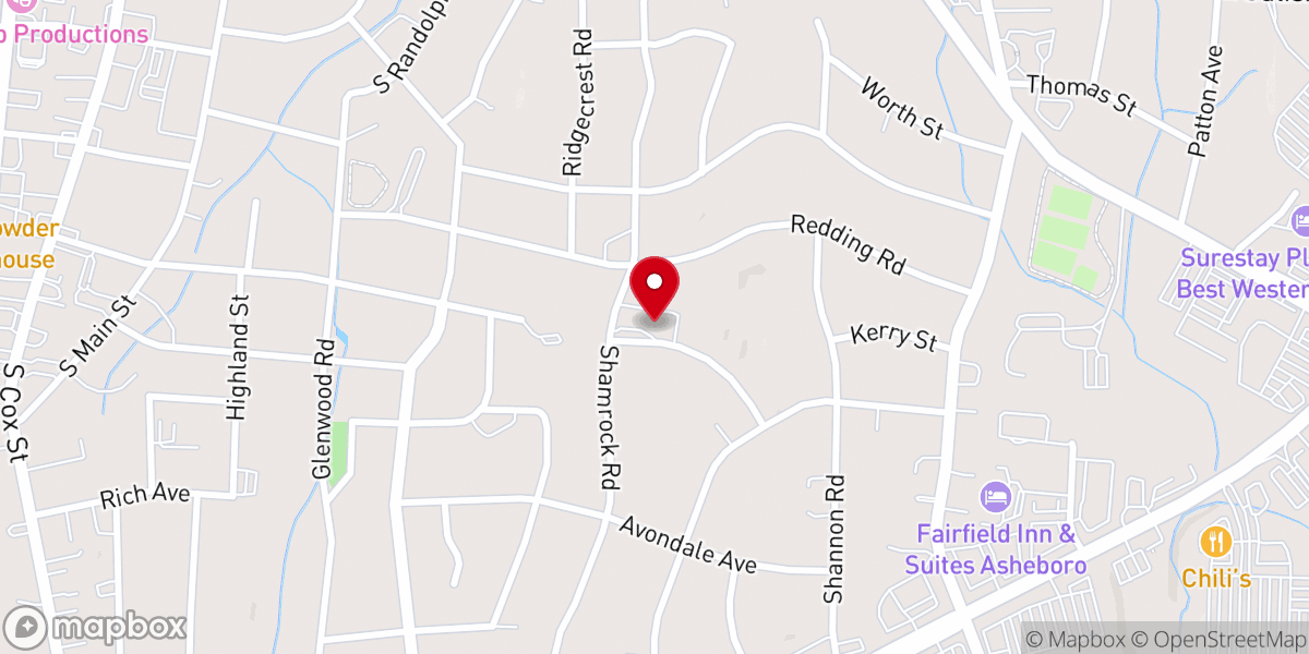 Map showing location of Greystone Baptist Church