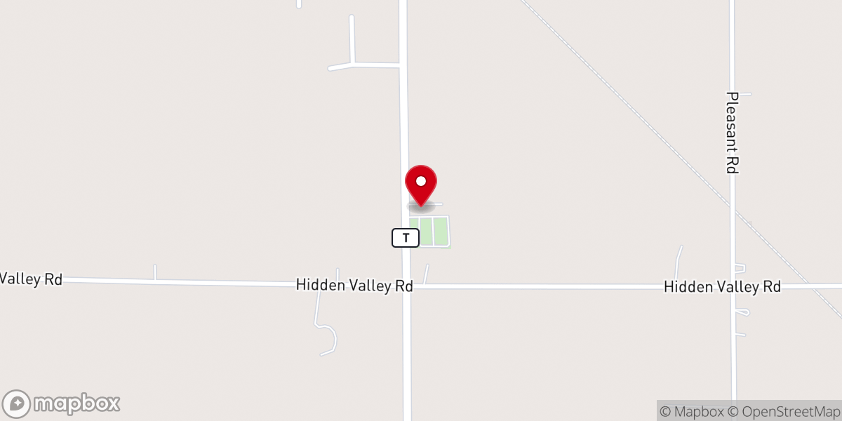 Map showing location of St John Evangelical Lutheran Church