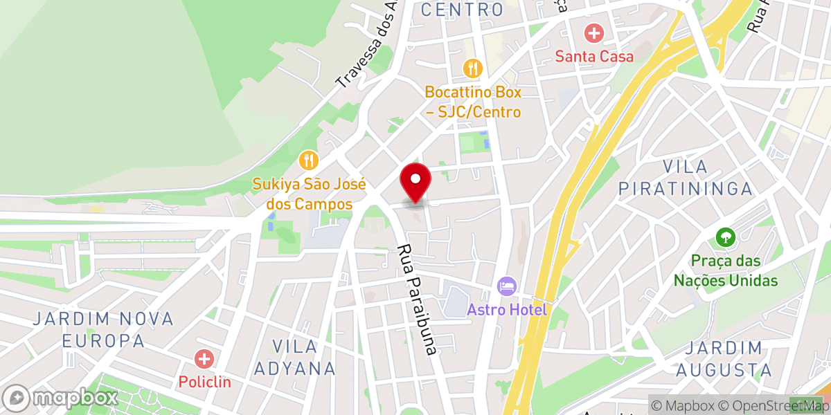 Map showing location of Primeira Igreja Batista em São José dos Campos