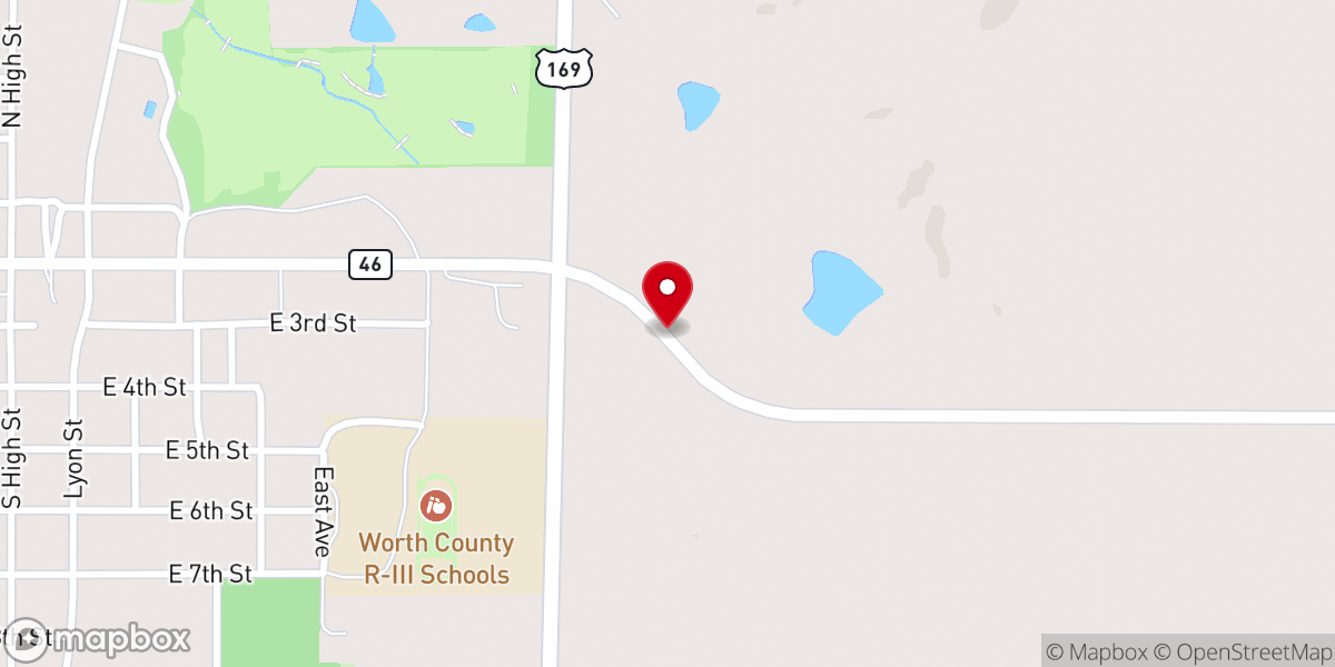 Map showing location of First Assembly of God Church
