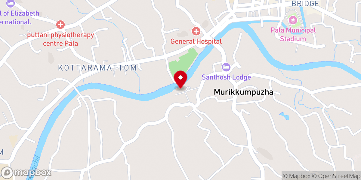 Map showing location of Bishop Vayalil Memorial Parish Hall, Pala
