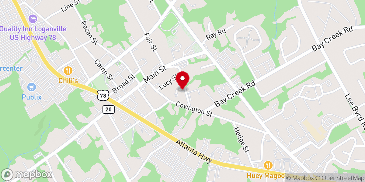 Map showing location of Loganville Church of God