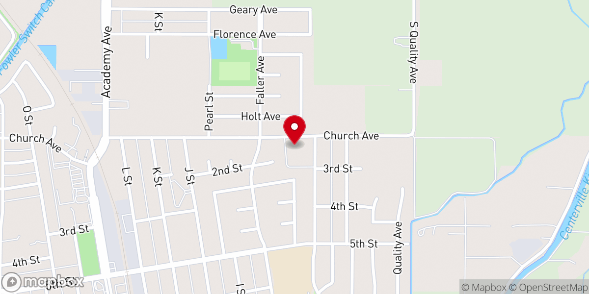 Map showing location of Calvary Fellowship Church