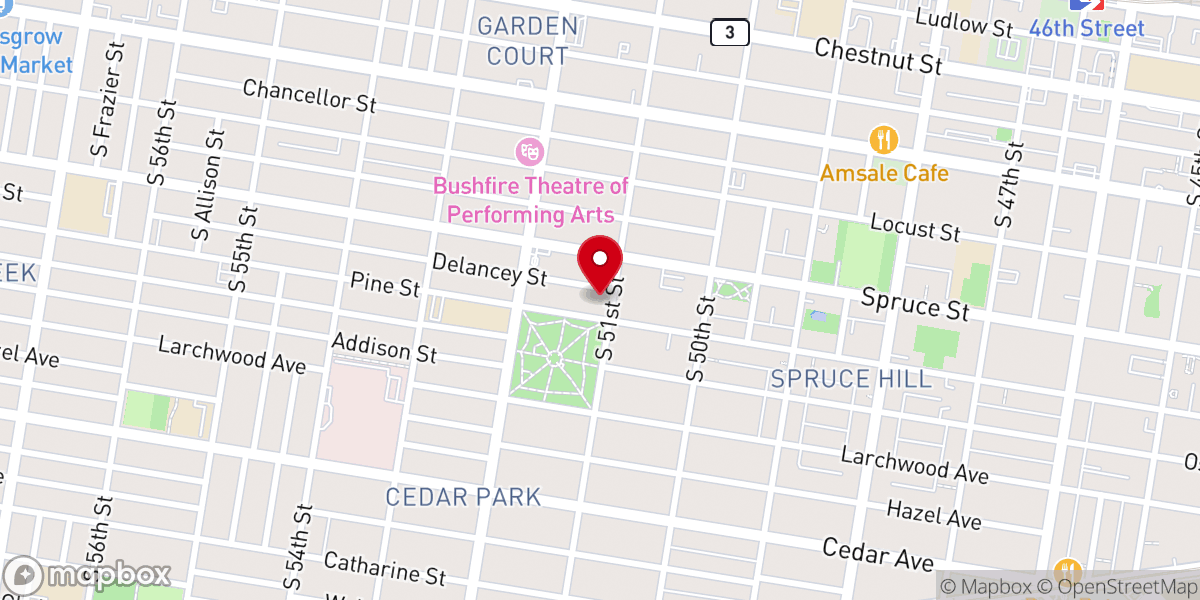 Map showing location of First Corinthian Baptist Church