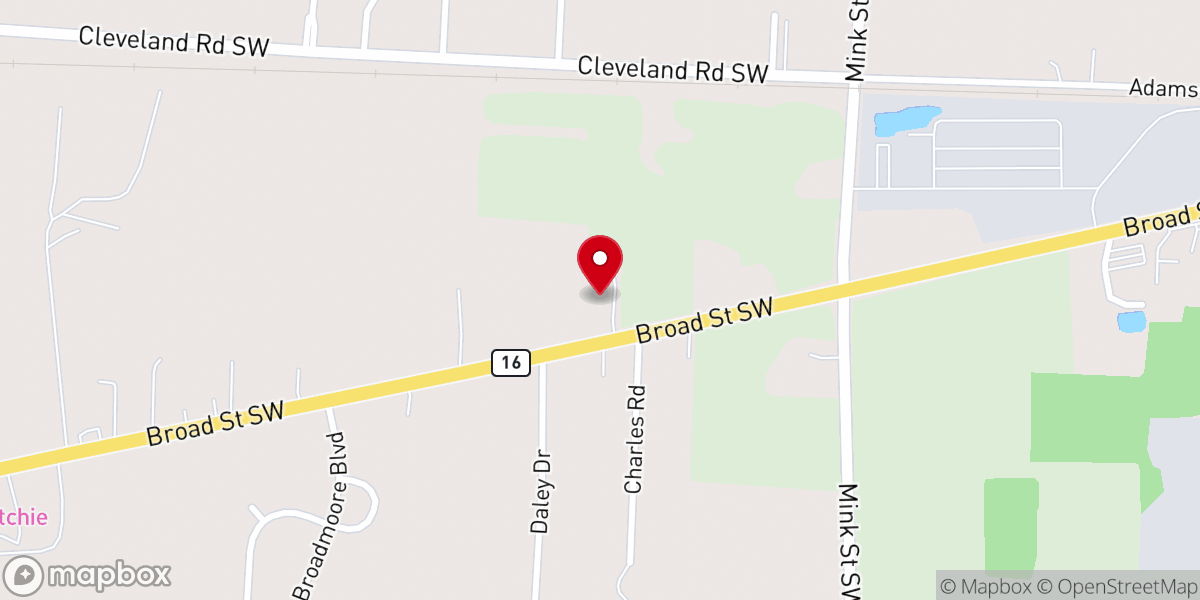 Map showing location of New Life Church, East Campus