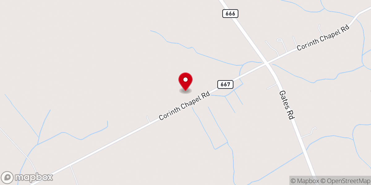 Map showing location of Corinth Chapel United Church