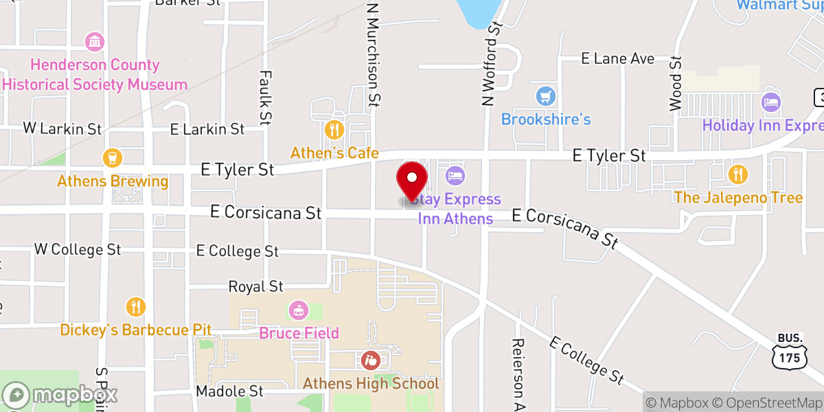 Map showing location of Henderson County Food Pantry