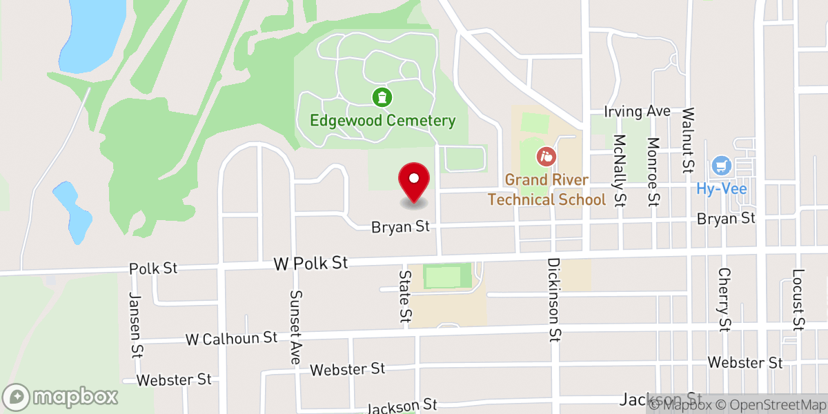 Map showing location of First Baptist Church
