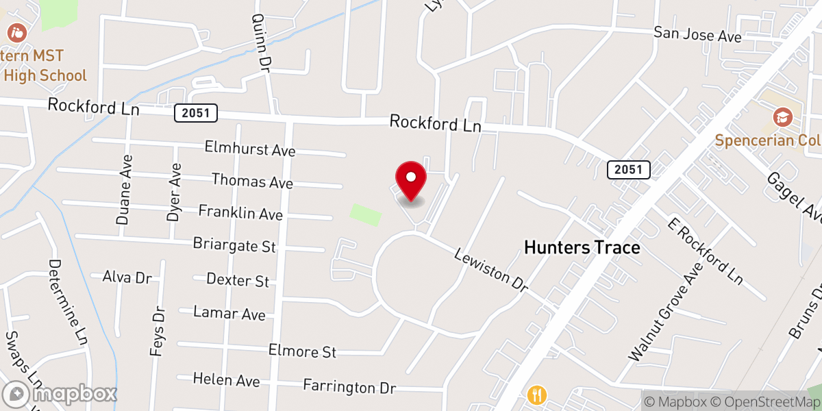 Map showing location of St. Lawrence Catholic Church