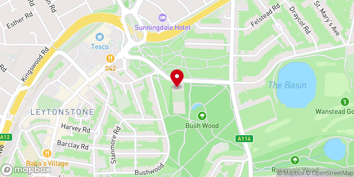 Map showing location of Wanstead Quaker Meeting House