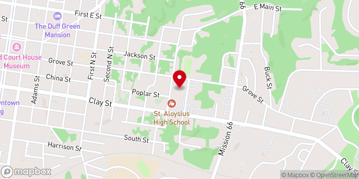 Map showing location of St. Aloysius High School