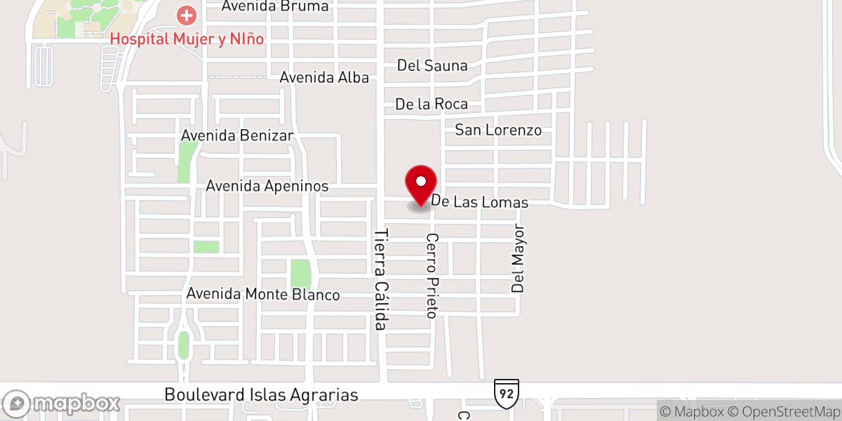 Map showing location of Iglesia Cristiana Alfa & Omega
