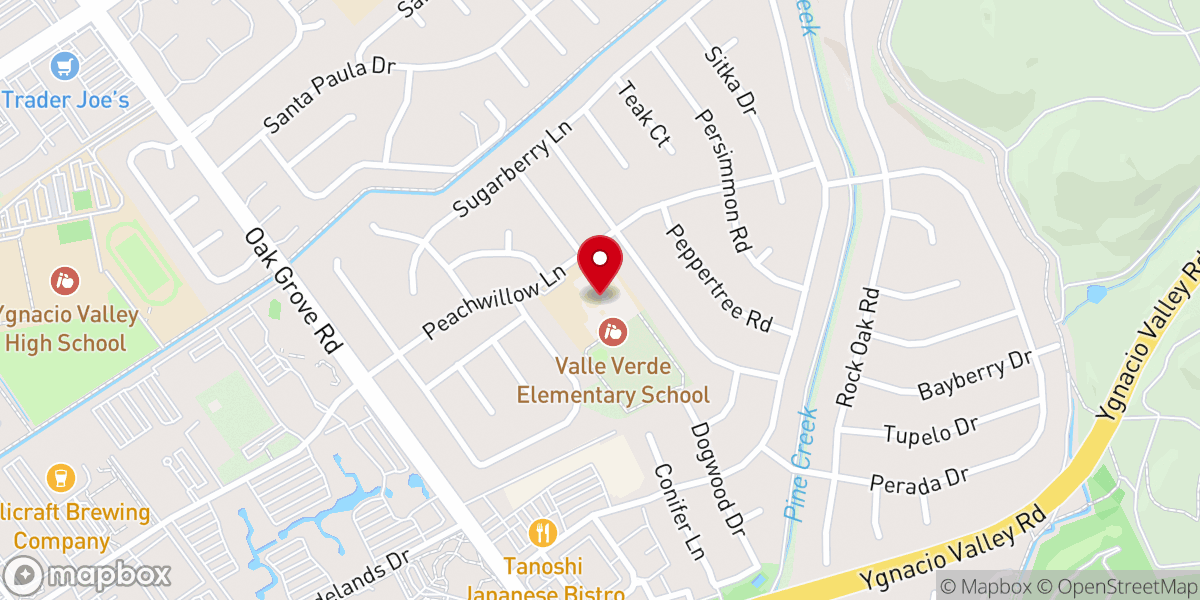 Map showing location of Calvary Chapel Walnut Creek