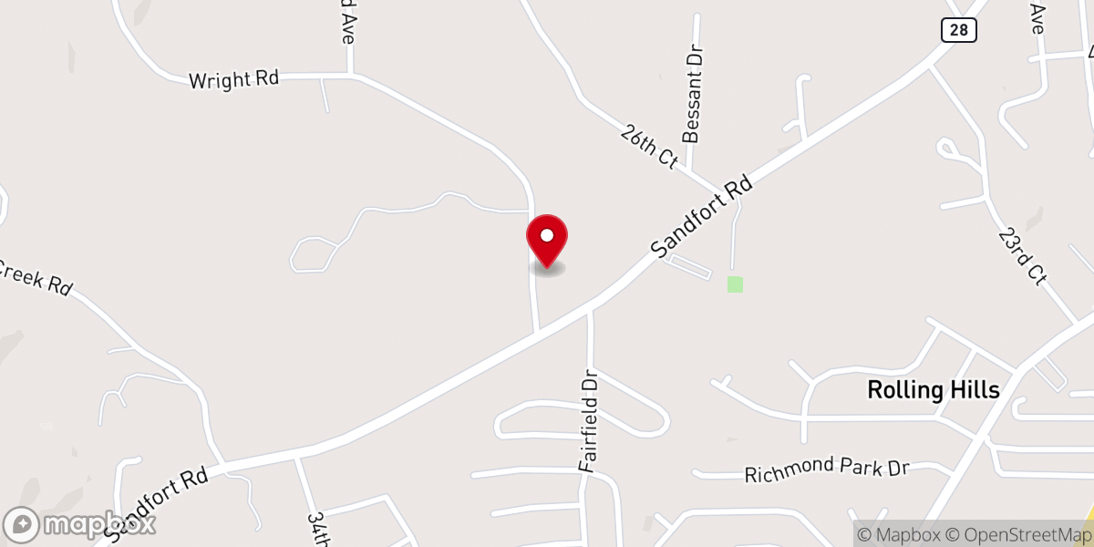 Map showing location of Pine Grove Baptist Church