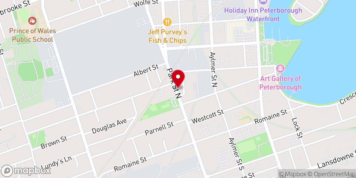 Map showing location of Park Street Baptist Church