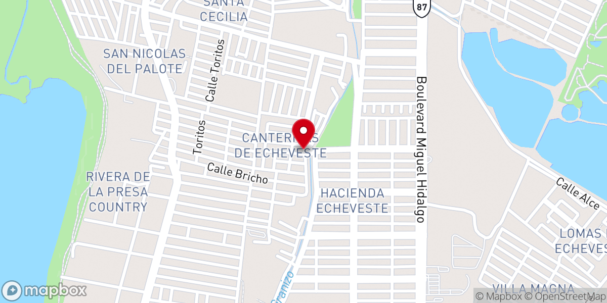 Map showing location of Iglesia Bautista Maranatha