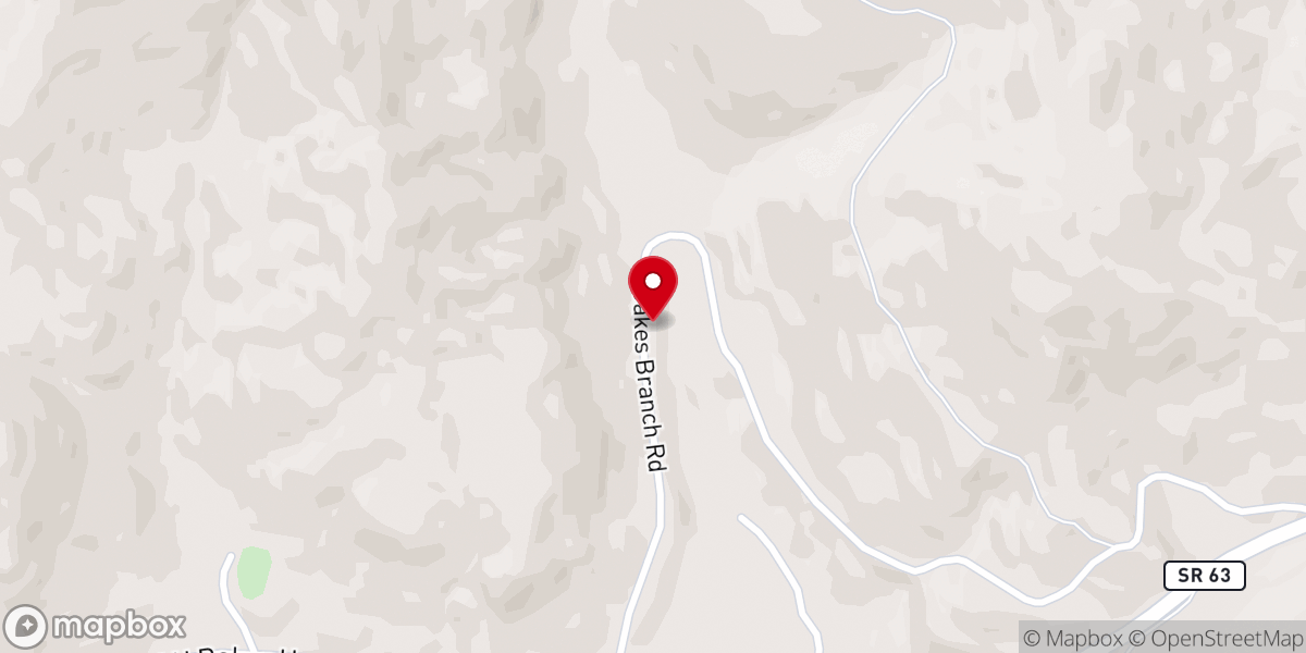Map showing location of Jakes Branch Baptist Church