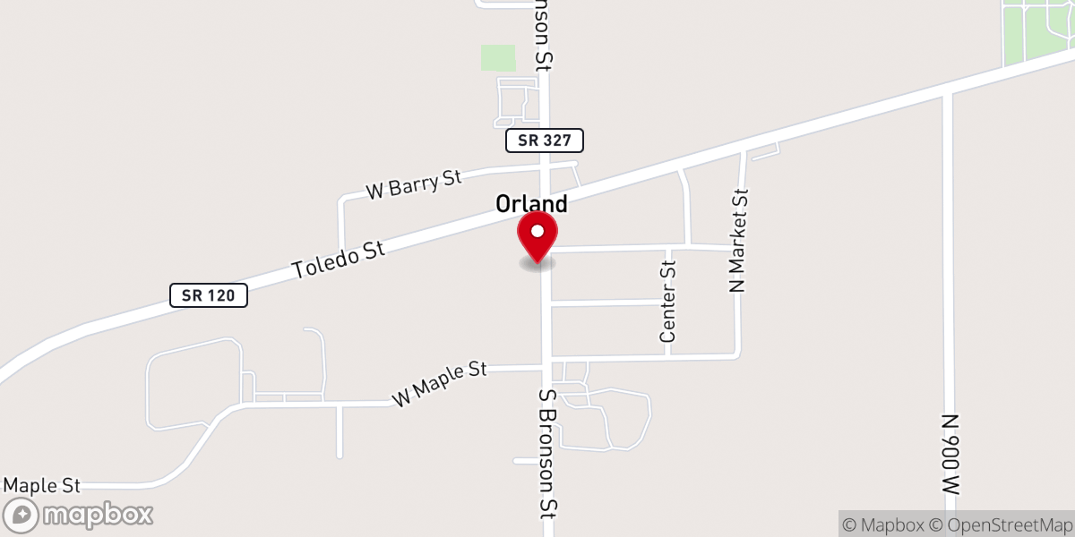 Map showing location of Orland Church of Nazarene