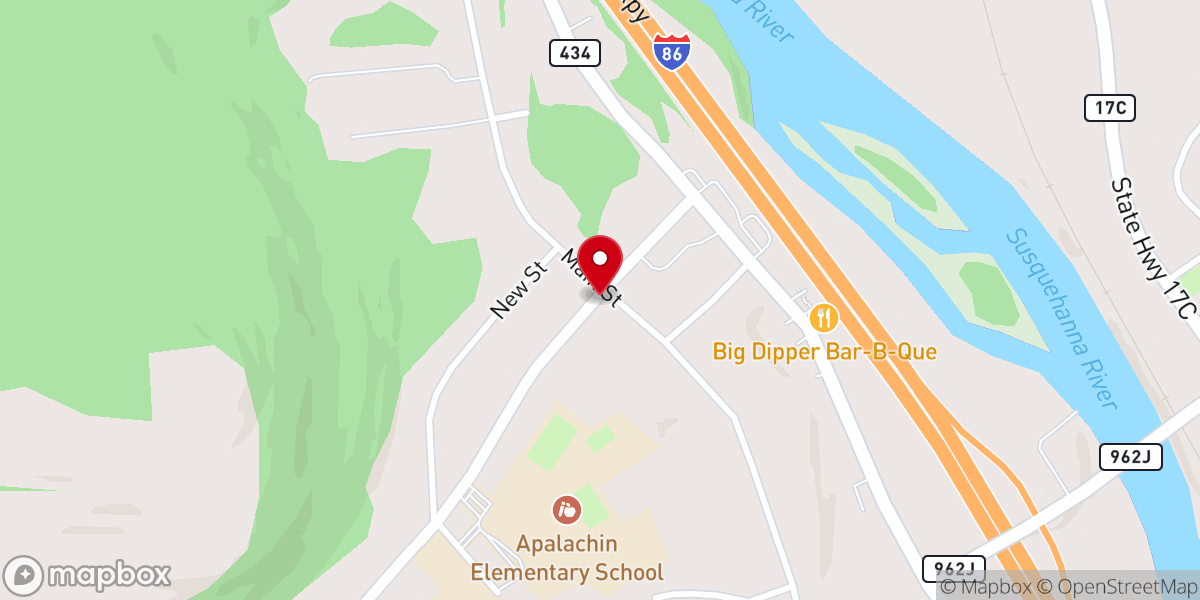Map showing location of Apalachin