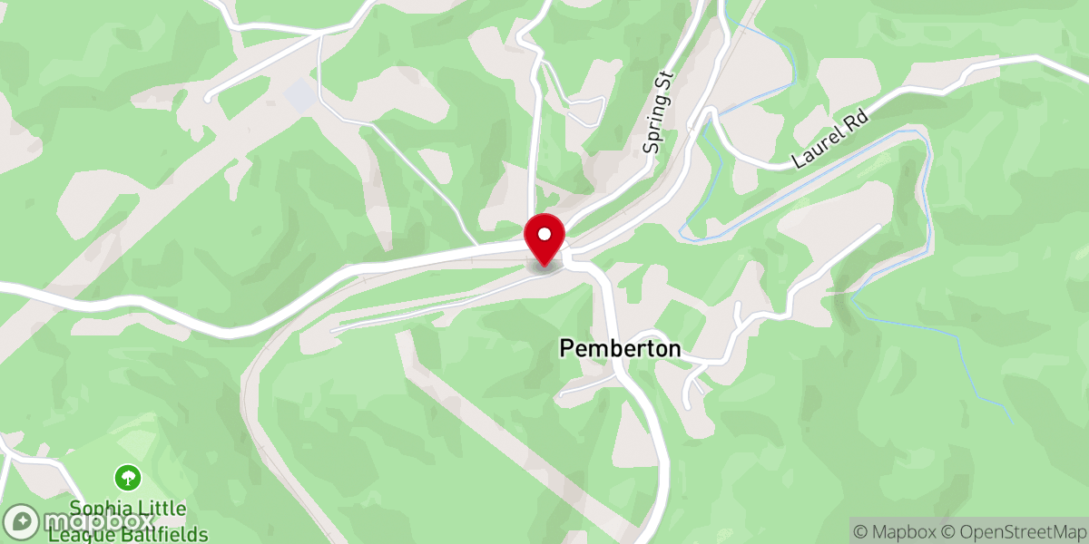 Map showing location of Pemberton Missionary Baptist Church