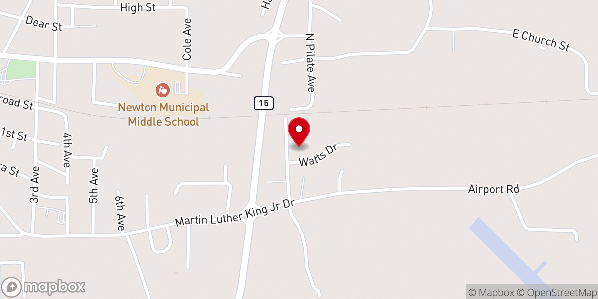 Map showing location of Pleasant Grove Baptist Church