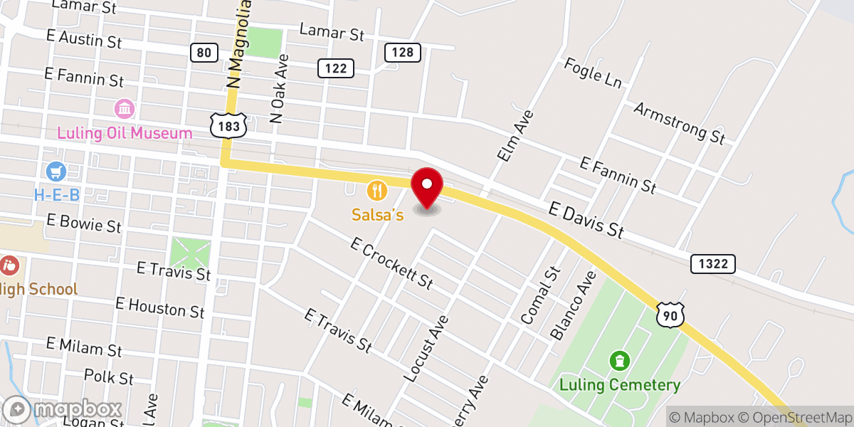 Map showing location of Steele Chevrolet GMC of Luling