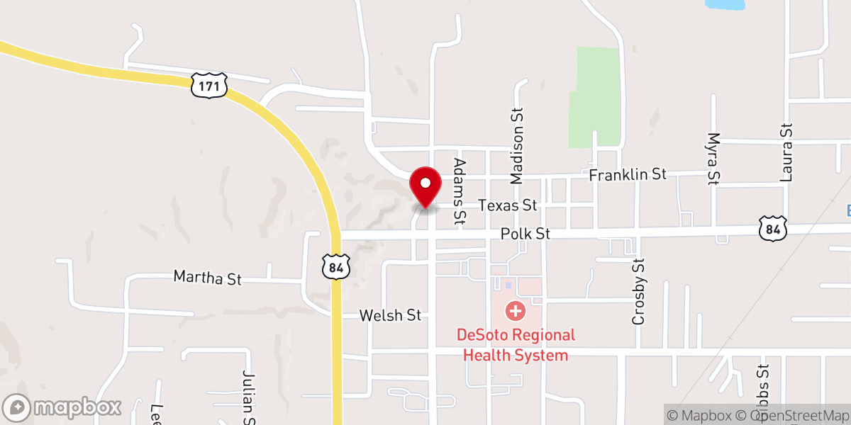 Map showing location of Desoto Parish Chamber-Commerce