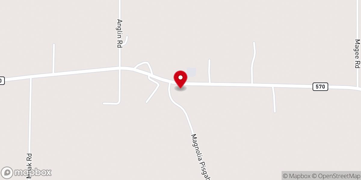 Map showing location of Pisgah Methodist Church