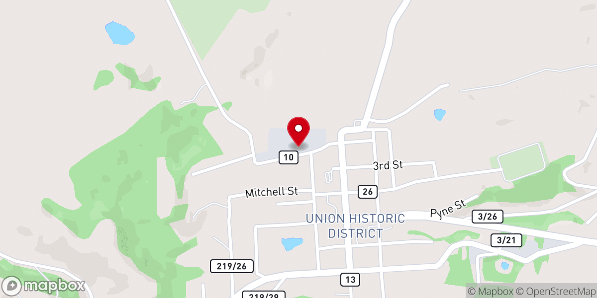 Map showing location of Mt. Prospect Baptist Church