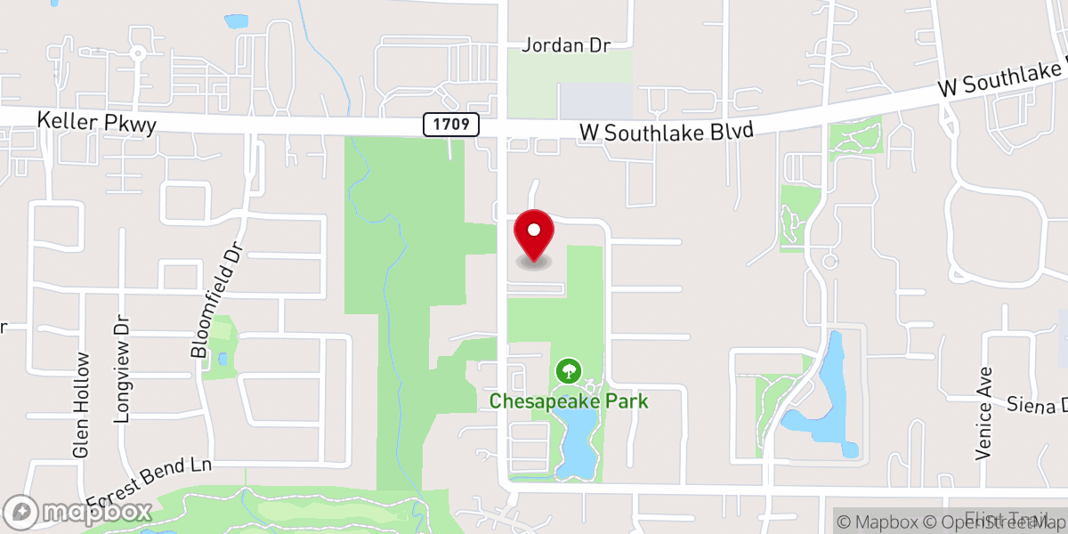 Map showing location of St. Martin in the Fields Episcopal Church