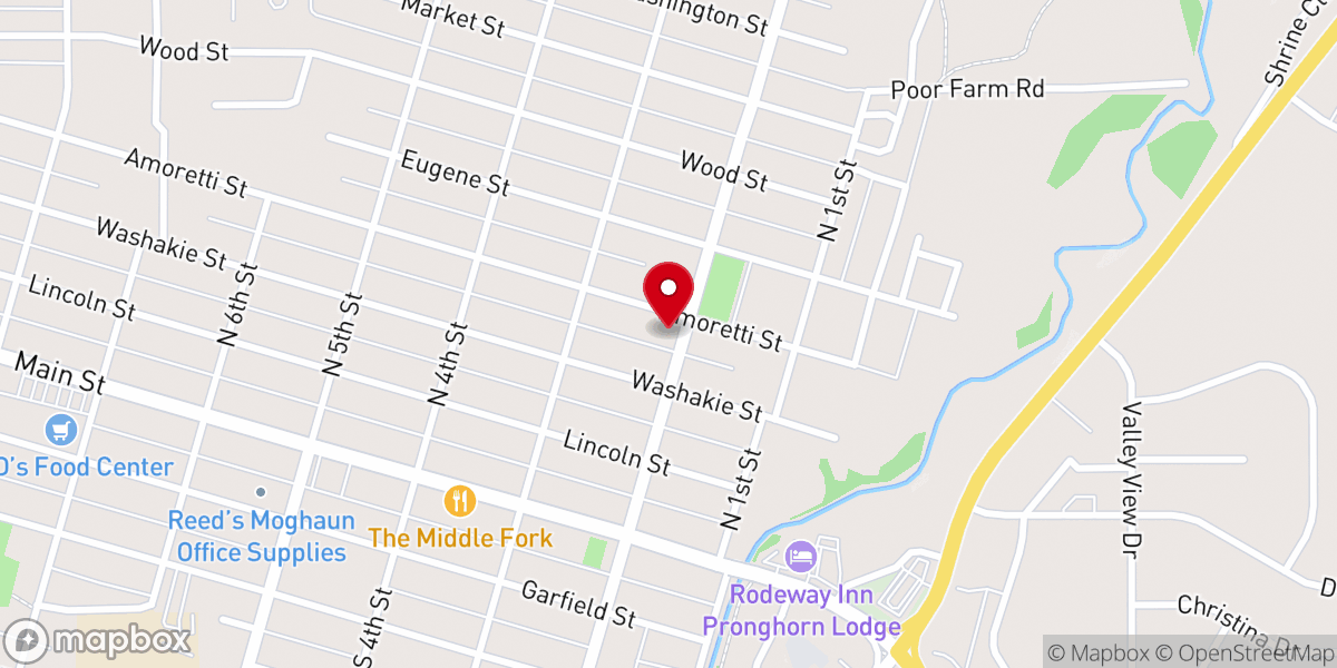 Map showing location of Church of the Nazarene