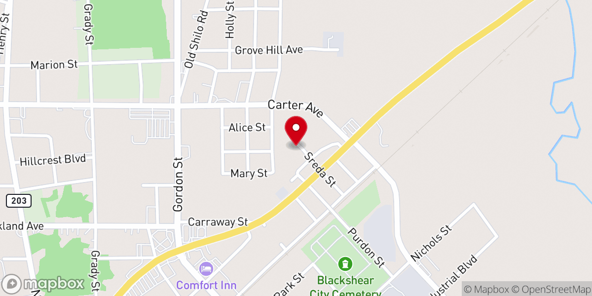 Map showing location of Church of Christ Blackshear