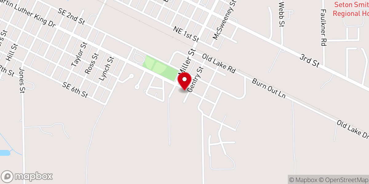 Map showing location of New Flower Hill Missionary Baptist Church