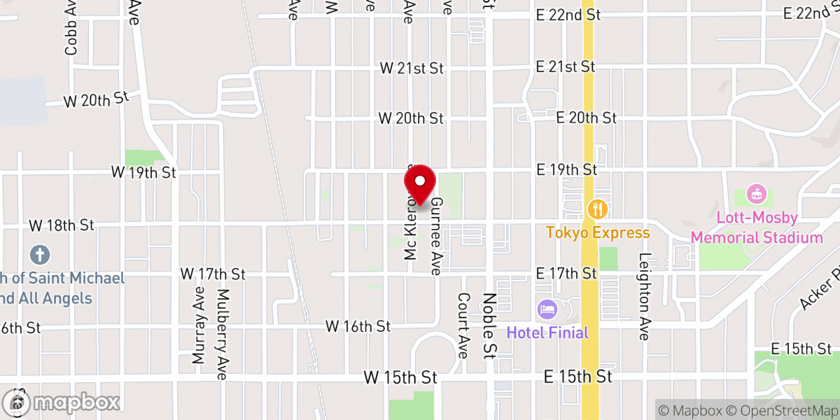 Map showing location of New Life Apostolic Center - Food Distribution Center