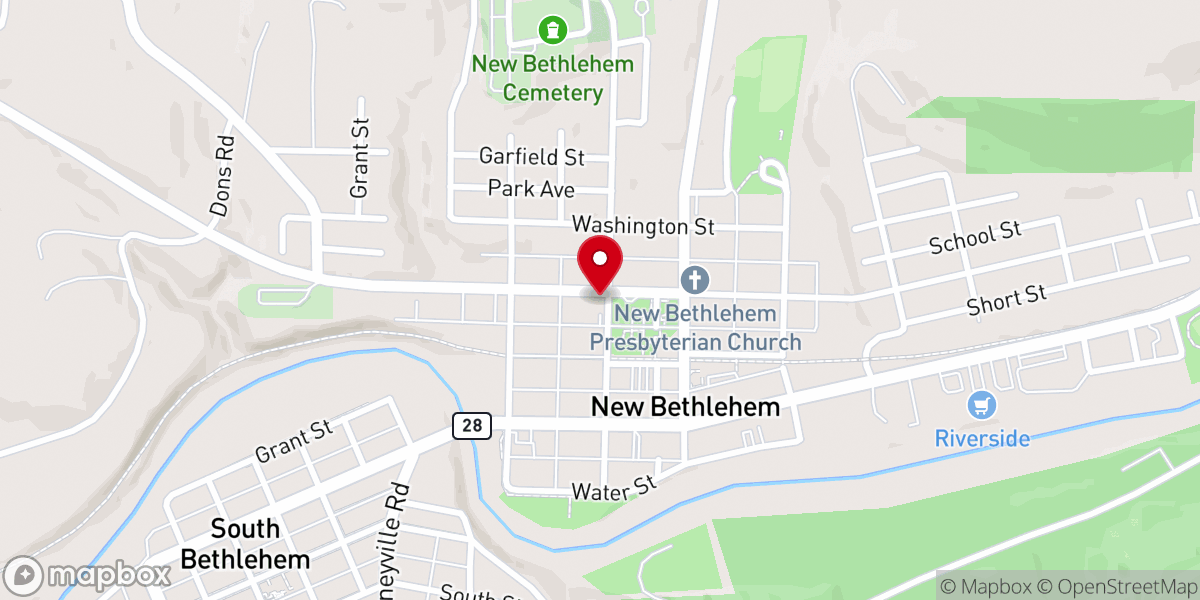 Map showing location of New Bethlehem First Fellowship Church