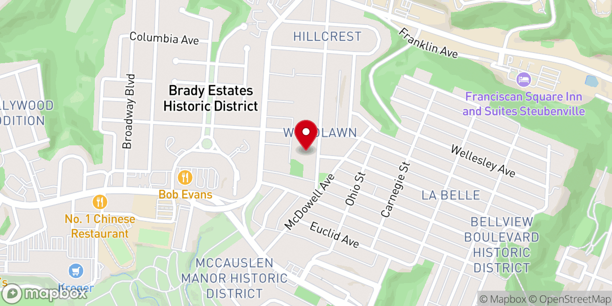 Map showing location of Calvary Community Baptist Church