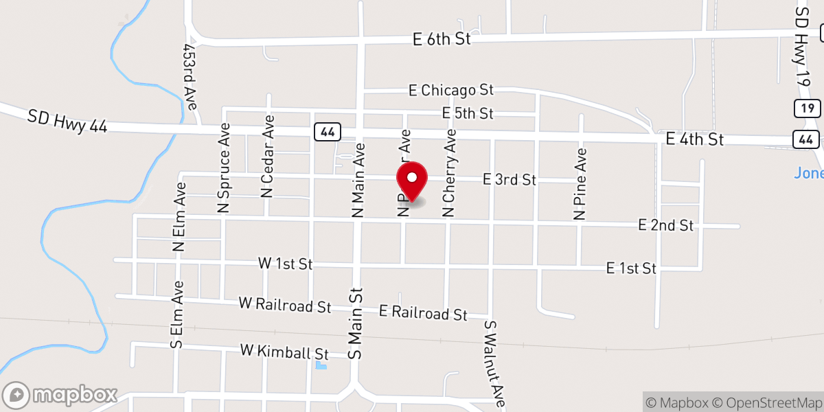 Map showing location of 1st Presbyterian Church of Parker