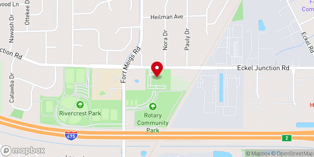 Map showing location of Fort Meigs YMCA