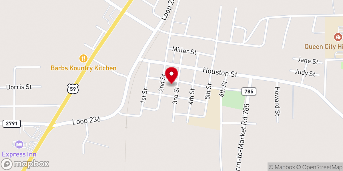 Map showing location of First Baptist Church