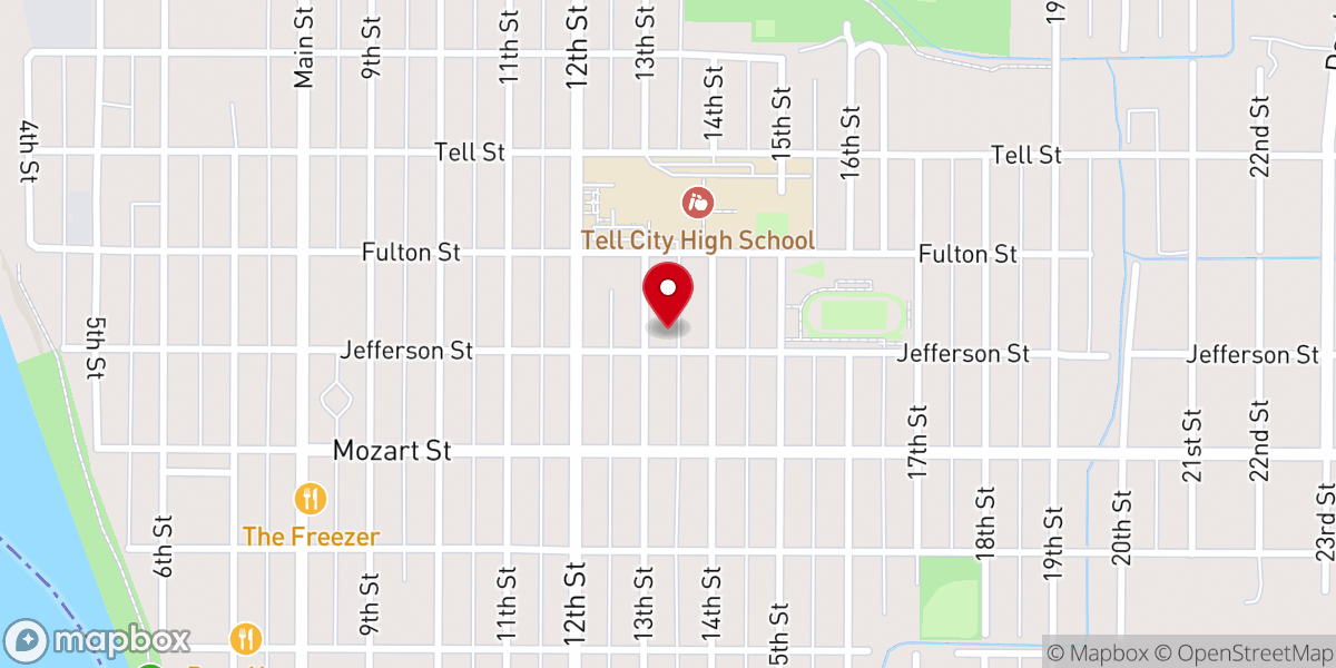 Map showing location of First Baptist Church