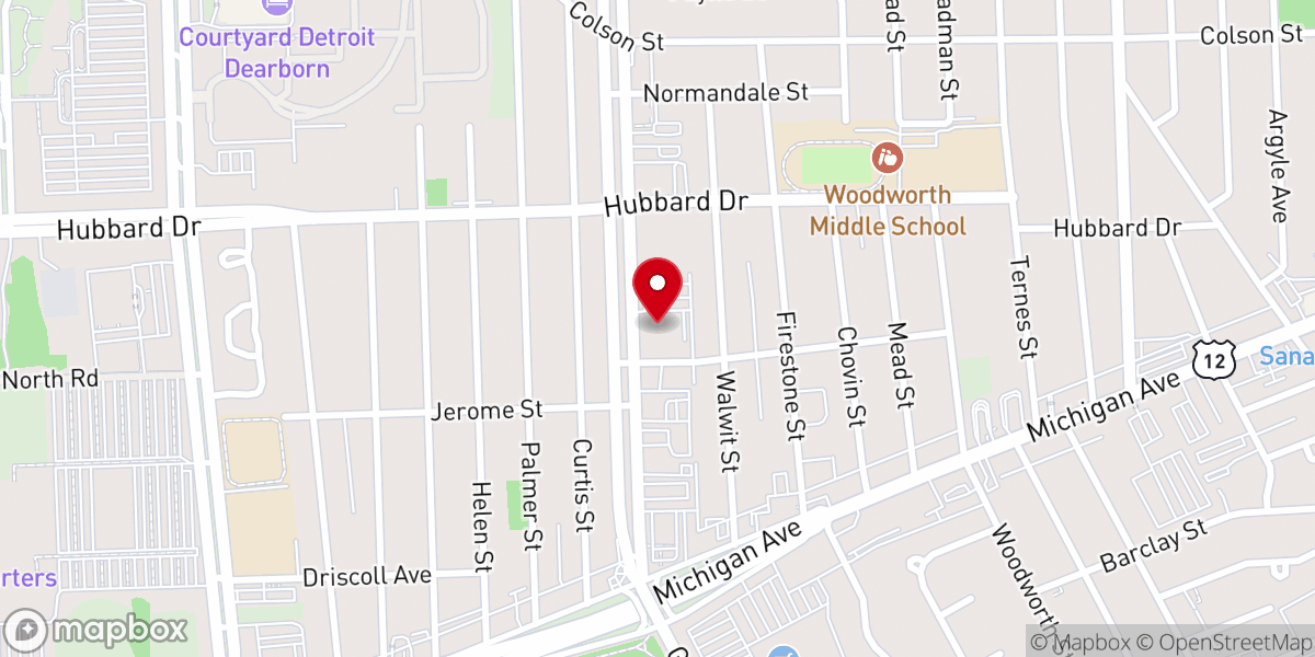 Map showing location of Greenfield Manor