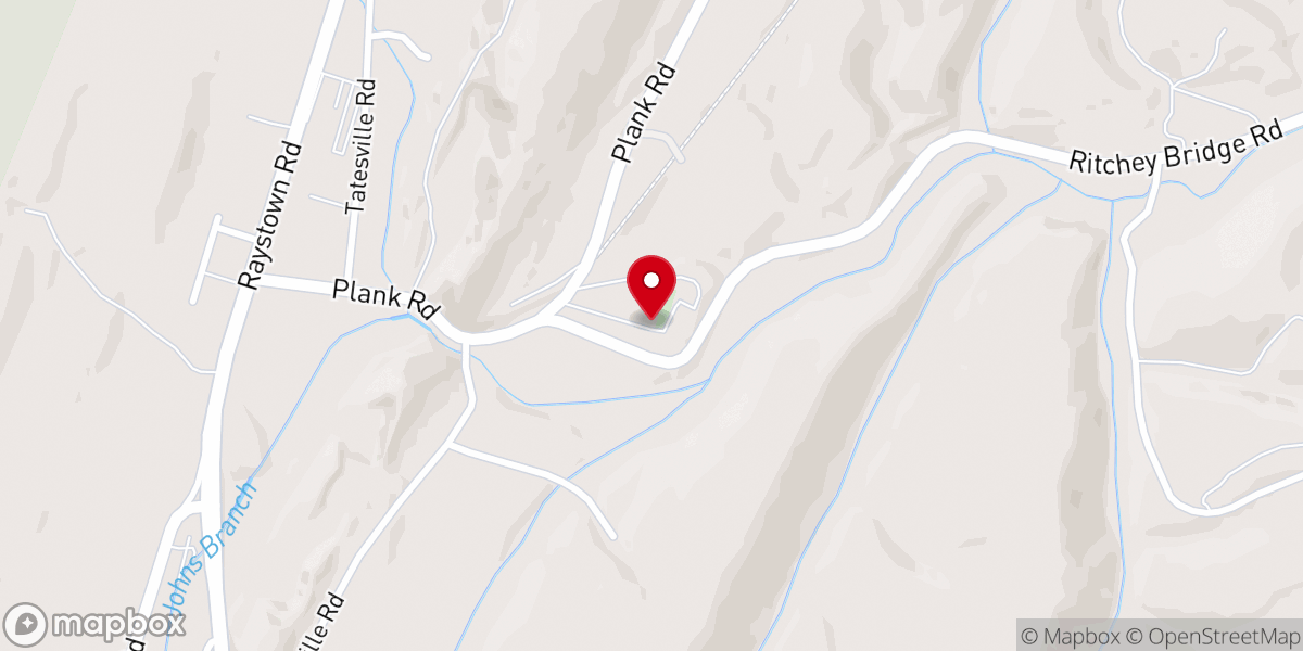 Map showing location of Tatesville Community Church