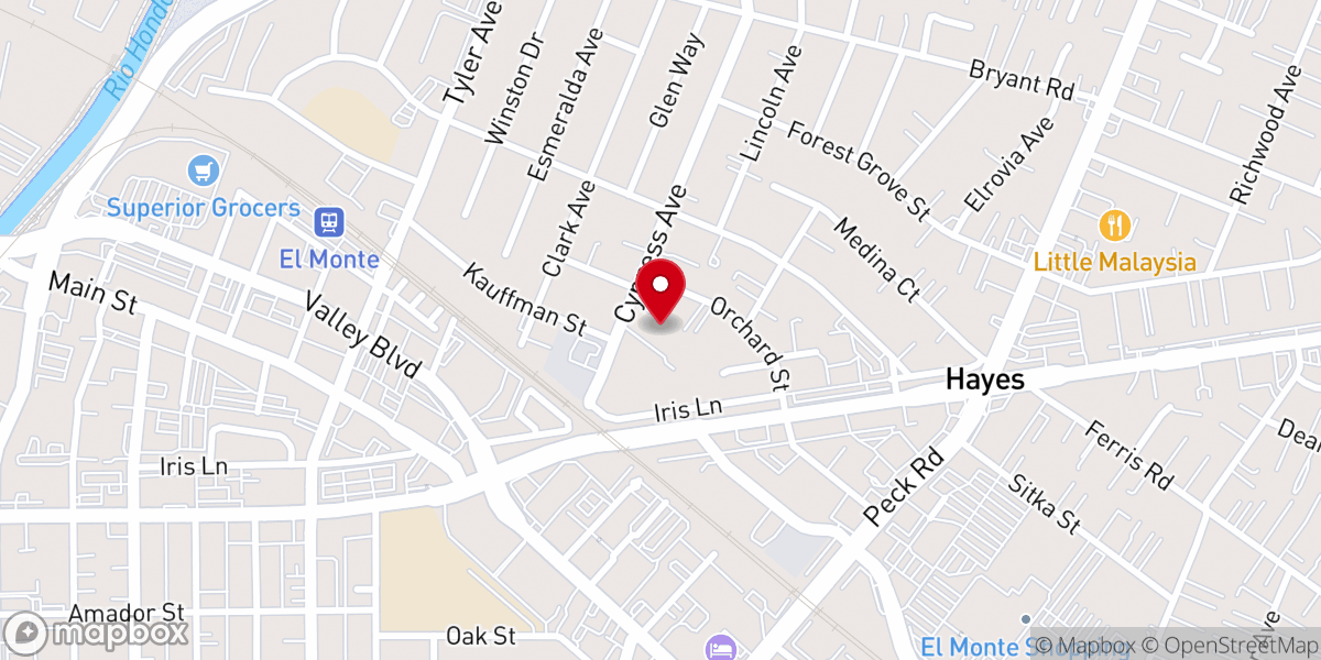 Map showing location of Primera Iglesia Bautista Del