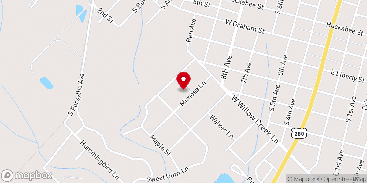 Map showing location of Mc Rae Methodist Parsonage