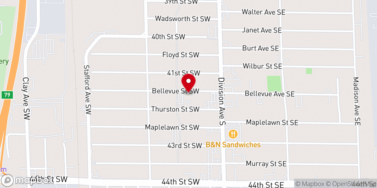 Map showing location of St Dominic's Catholic Church