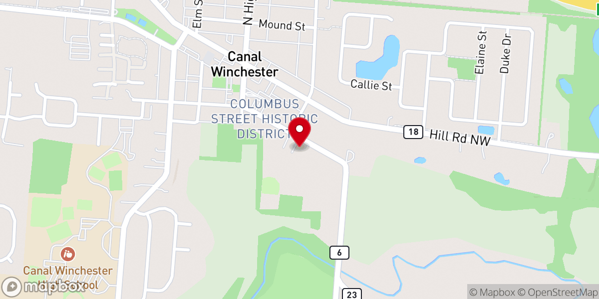 Map showing location of Hope United Methodist Church