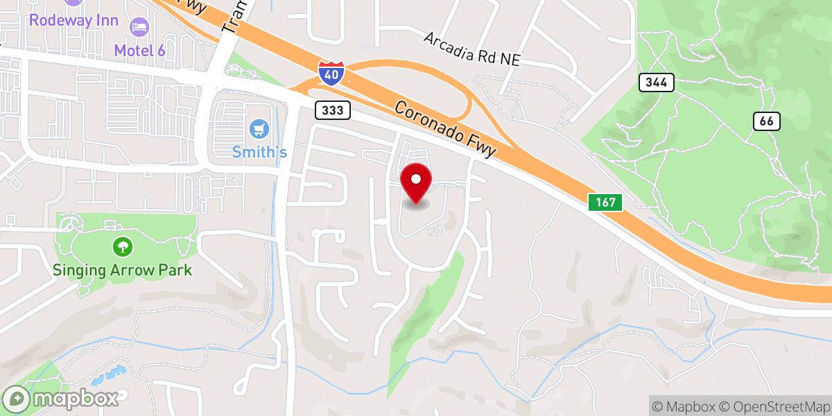 Map showing location of Believers Center of Albuquerque