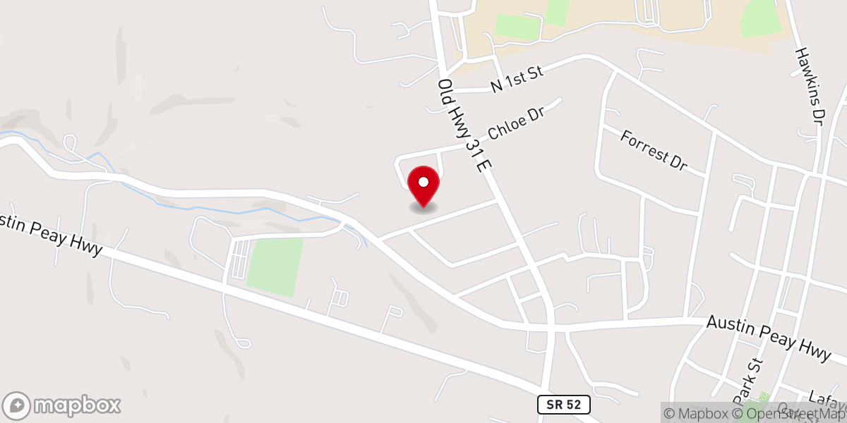Map showing location of Mt Olive United Methodist Church